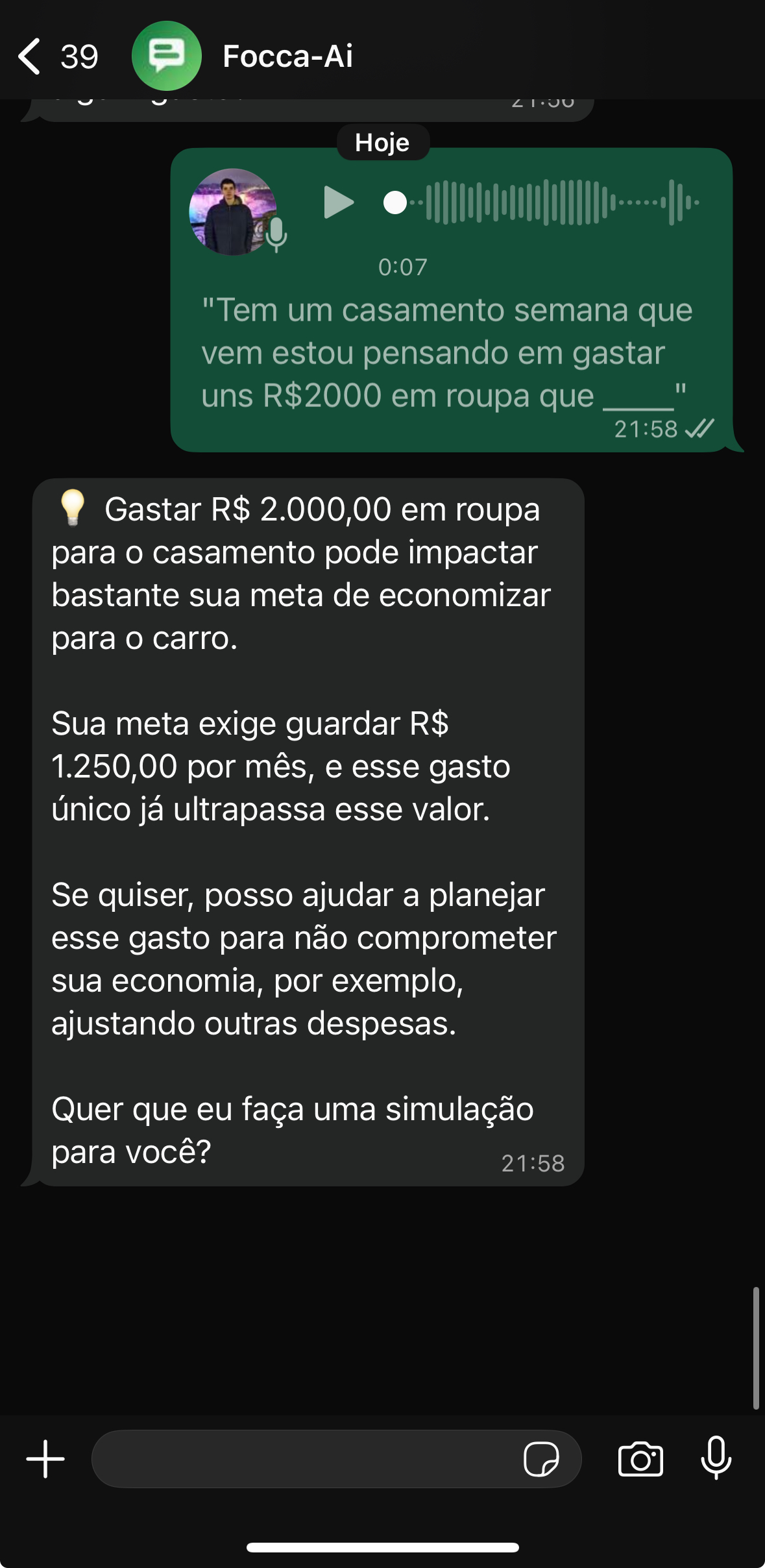 Meta concluída pelo WhatsApp